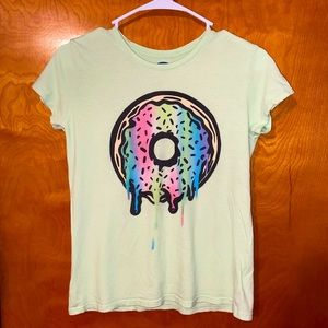 Girls Light Green Graphic Tee